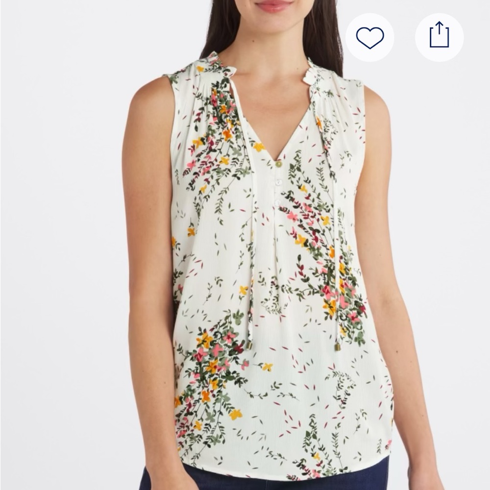 Tie Neck Sleeveless Blouse